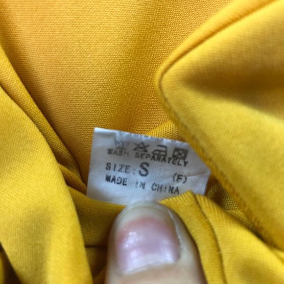 Ceylon Mustard Cotton Blend Yellow Split Deep V Crop Tank Top Small Side Zipper - Picture 7 of 9